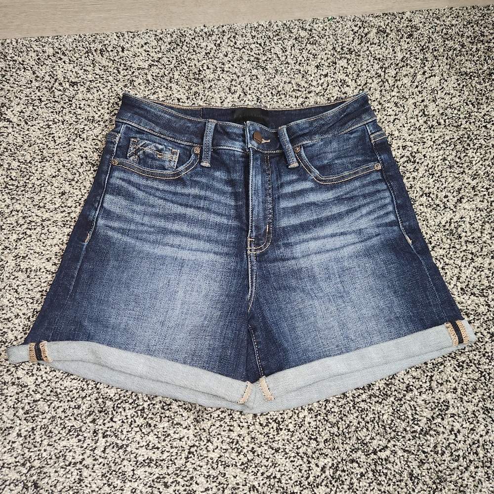 Buckle Black Fit No 93 Shorts Darkwash Stretch Women's Size 27,6" Inseam Bermuda